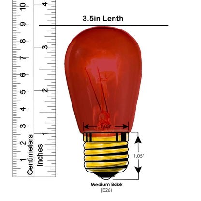 RED S14 EDISON LIGHT BULBS