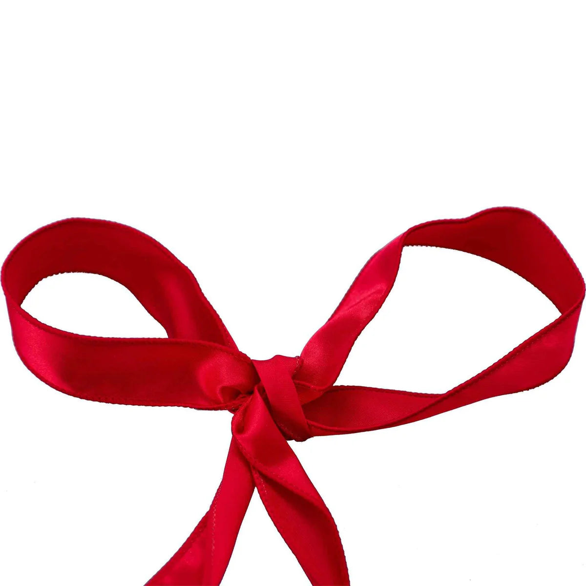 RED SATIN WIRED EDGE CHRISTMAS RIBBON