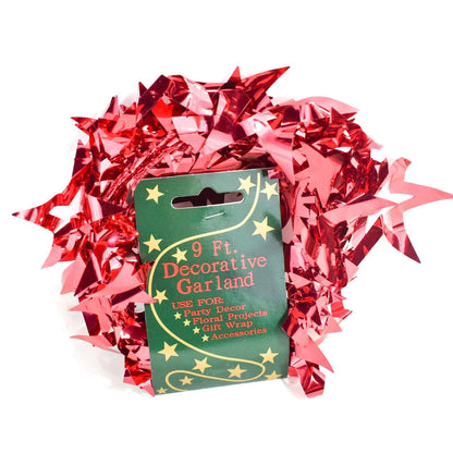 RED STAR TINSEL GARLAND RIBBON