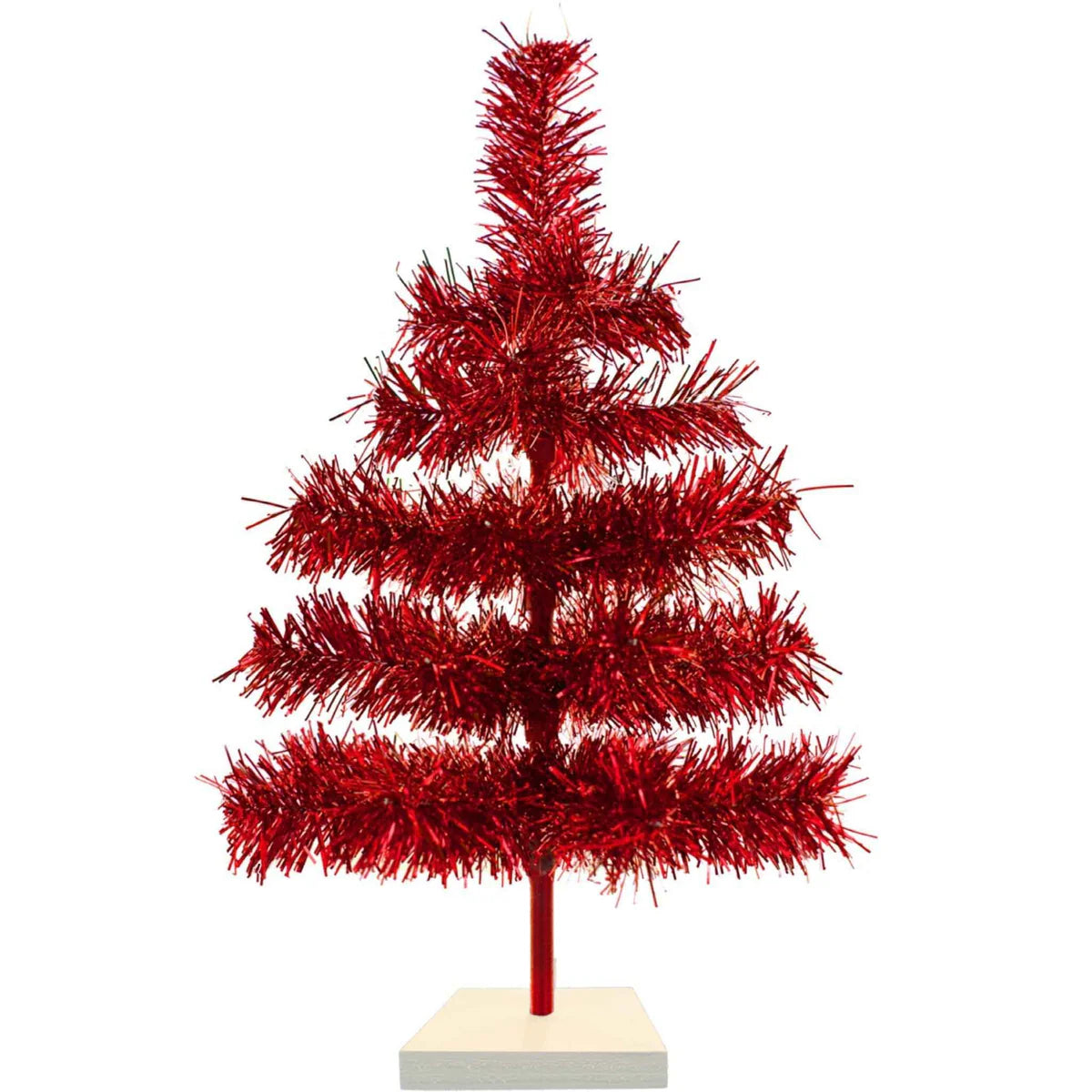 RED TINSEL CHRISTMAS TREE