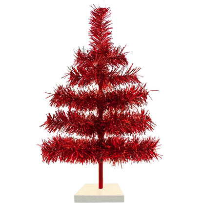RED TINSEL CHRISTMAS TREE