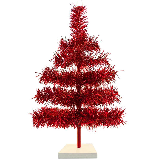 RED TINSEL CHRISTMAS TREE