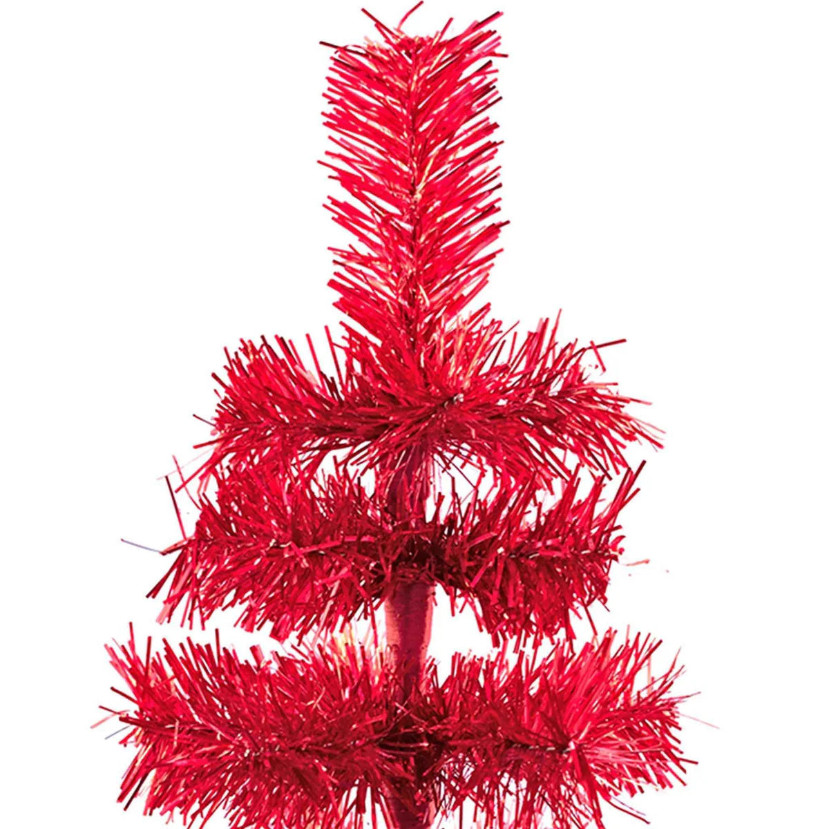 RED TINSEL CHRISTMAS TREE
