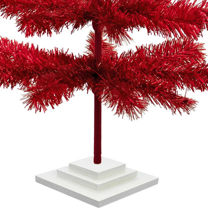 RED TINSEL CHRISTMAS TREE