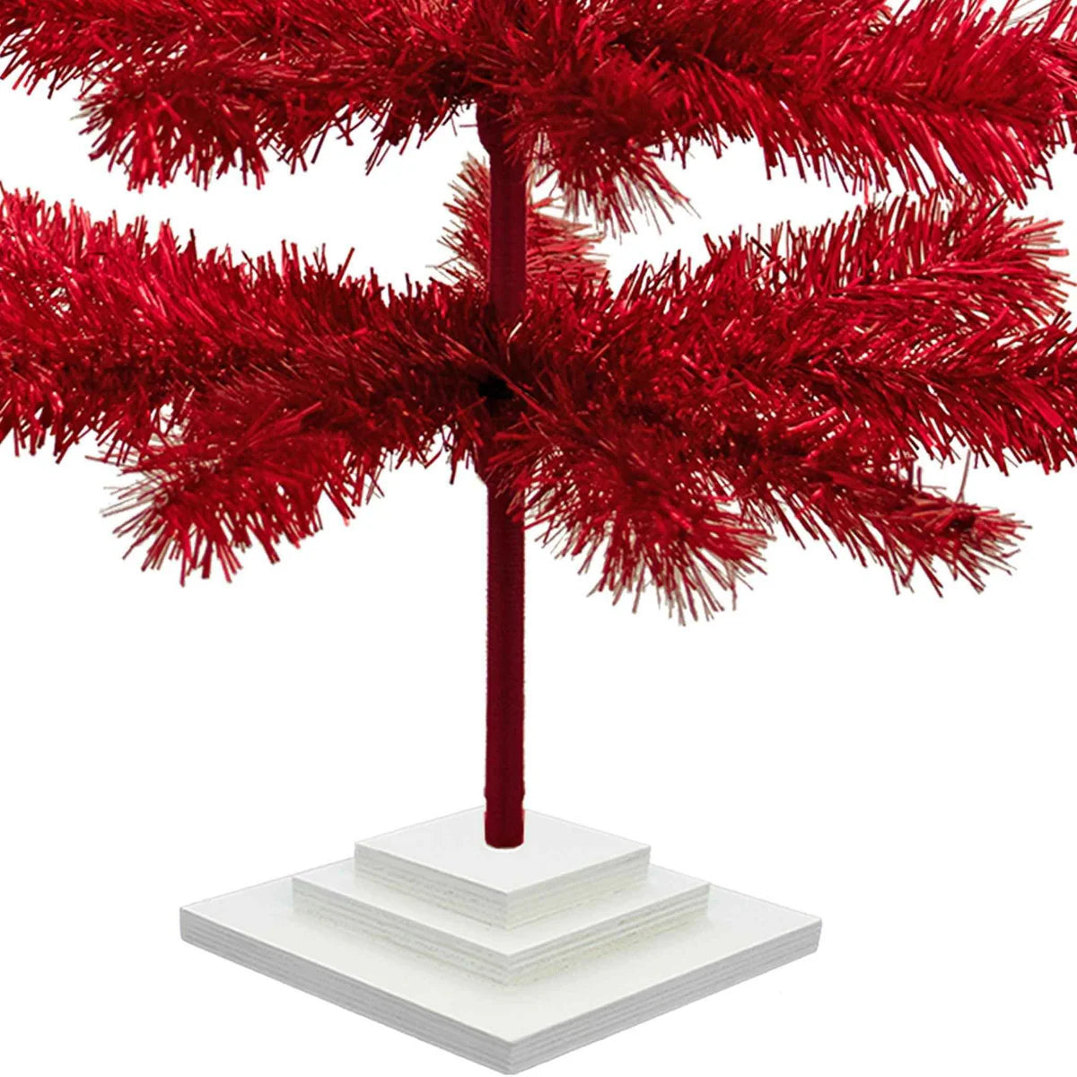 RED TINSEL CHRISTMAS TREE