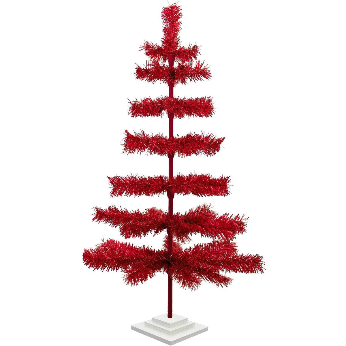RED TINSEL CHRISTMAS TREE