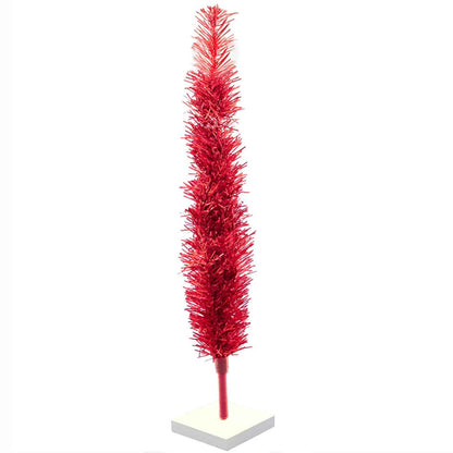 RED TINSEL CHRISTMAS TREE