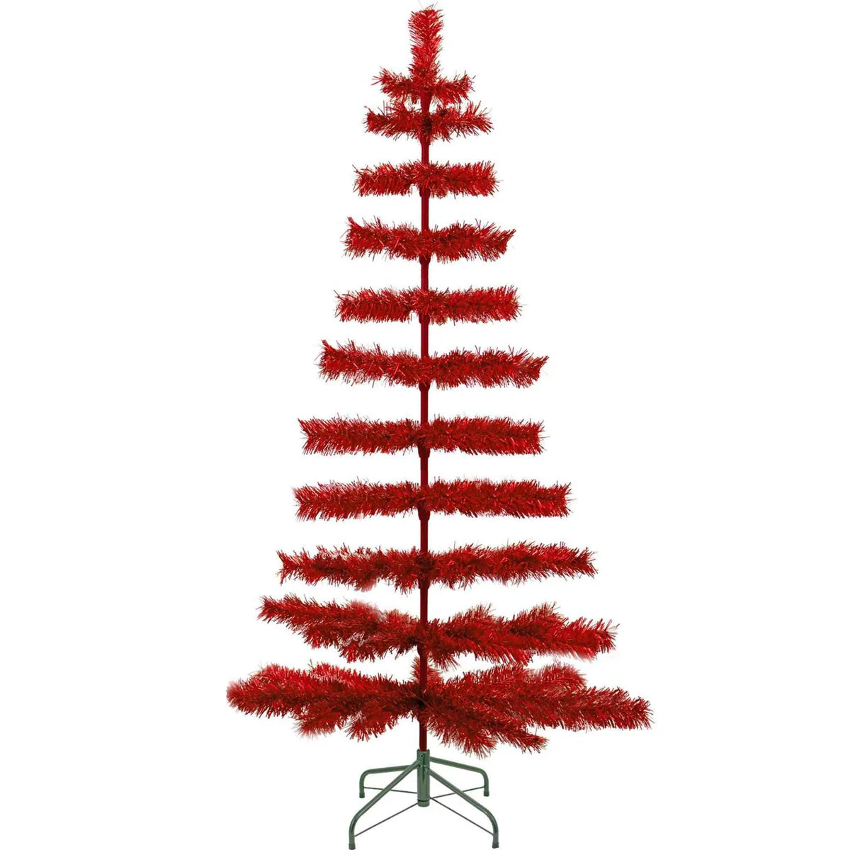 RED TINSEL CHRISTMAS TREE