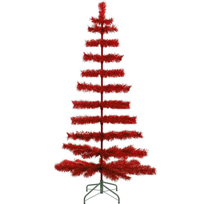 RED TINSEL CHRISTMAS TREE