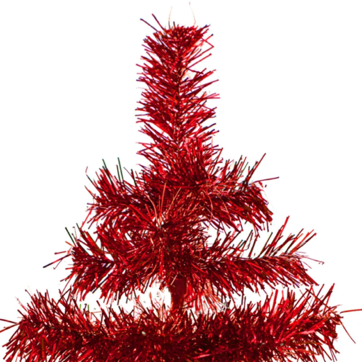 RED TINSEL CHRISTMAS TREE