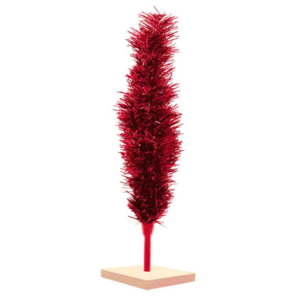 RED TINSEL CHRISTMAS TREE