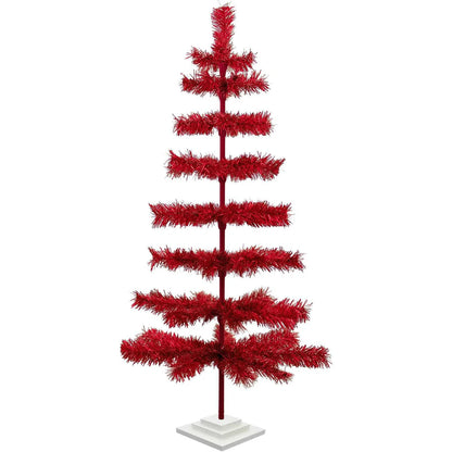 RED TINSEL CHRISTMAS TREE