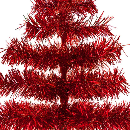 RED TINSEL CHRISTMAS TREE