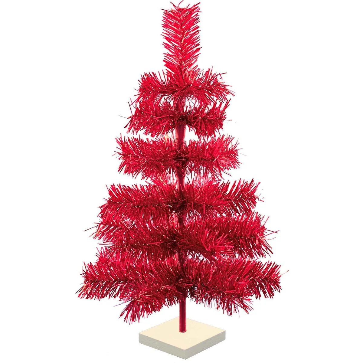 RED TINSEL CHRISTMAS TREE
