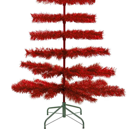 RED TINSEL CHRISTMAS TREE