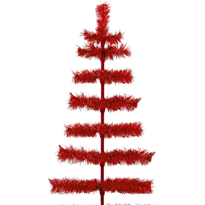 RED TINSEL CHRISTMAS TREE