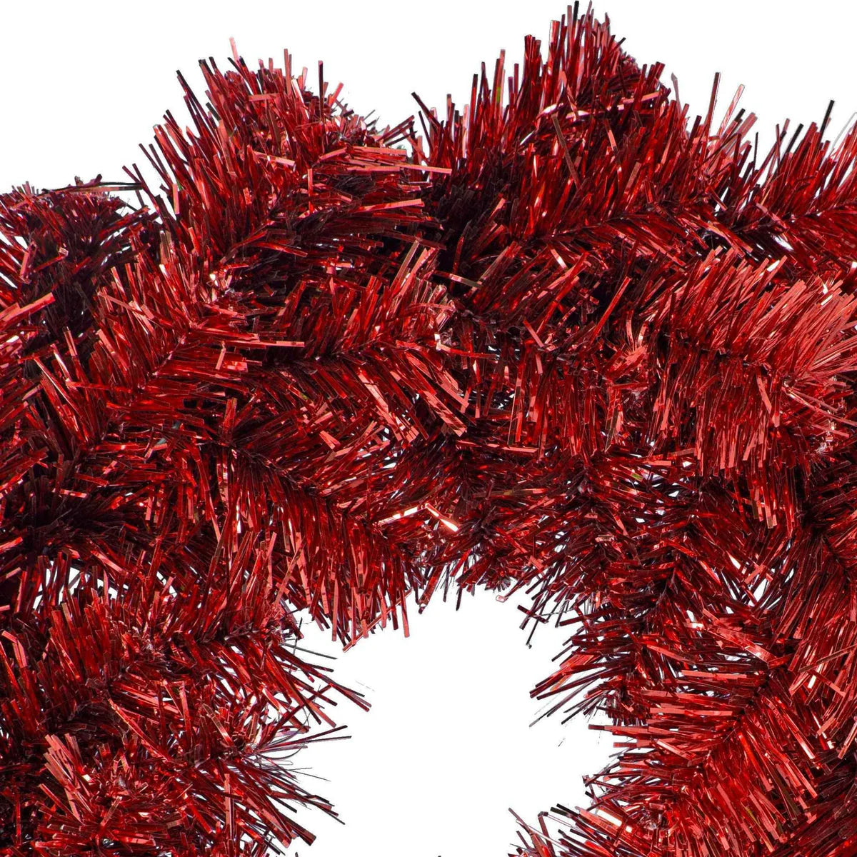 RED TINSEL CHRISTMAS WREATHS