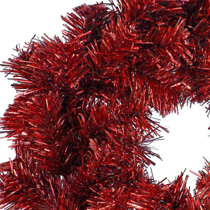 RED TINSEL CHRISTMAS WREATHS