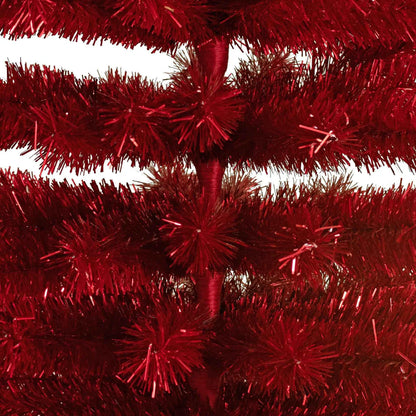RED TINSEL PENCIL TREE