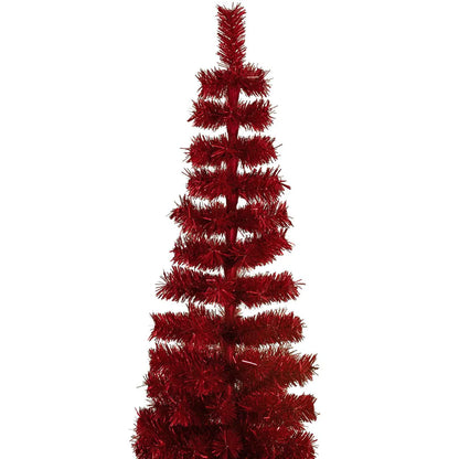 RED TINSEL PENCIL TREE