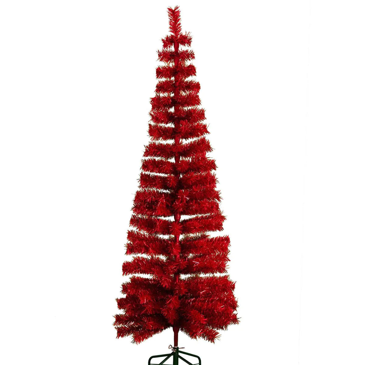 RED TINSEL PENCIL TREE
