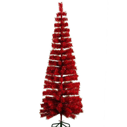 RED TINSEL PENCIL TREE