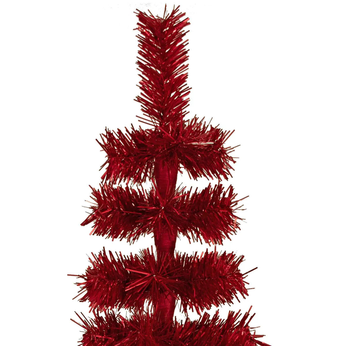 RED TINSEL PENCIL TREE