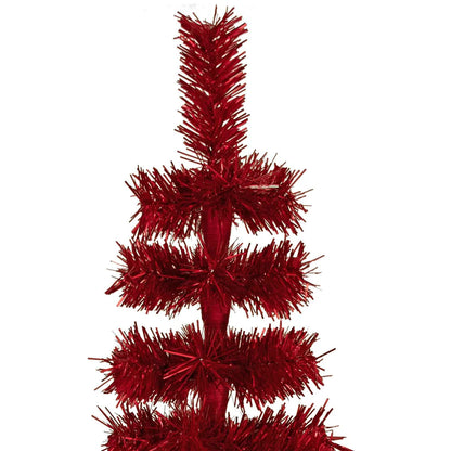 RED TINSEL PENCIL TREE