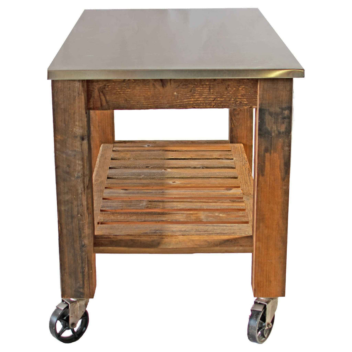 REDWOOD POTTING TABLE ROLLING CART
