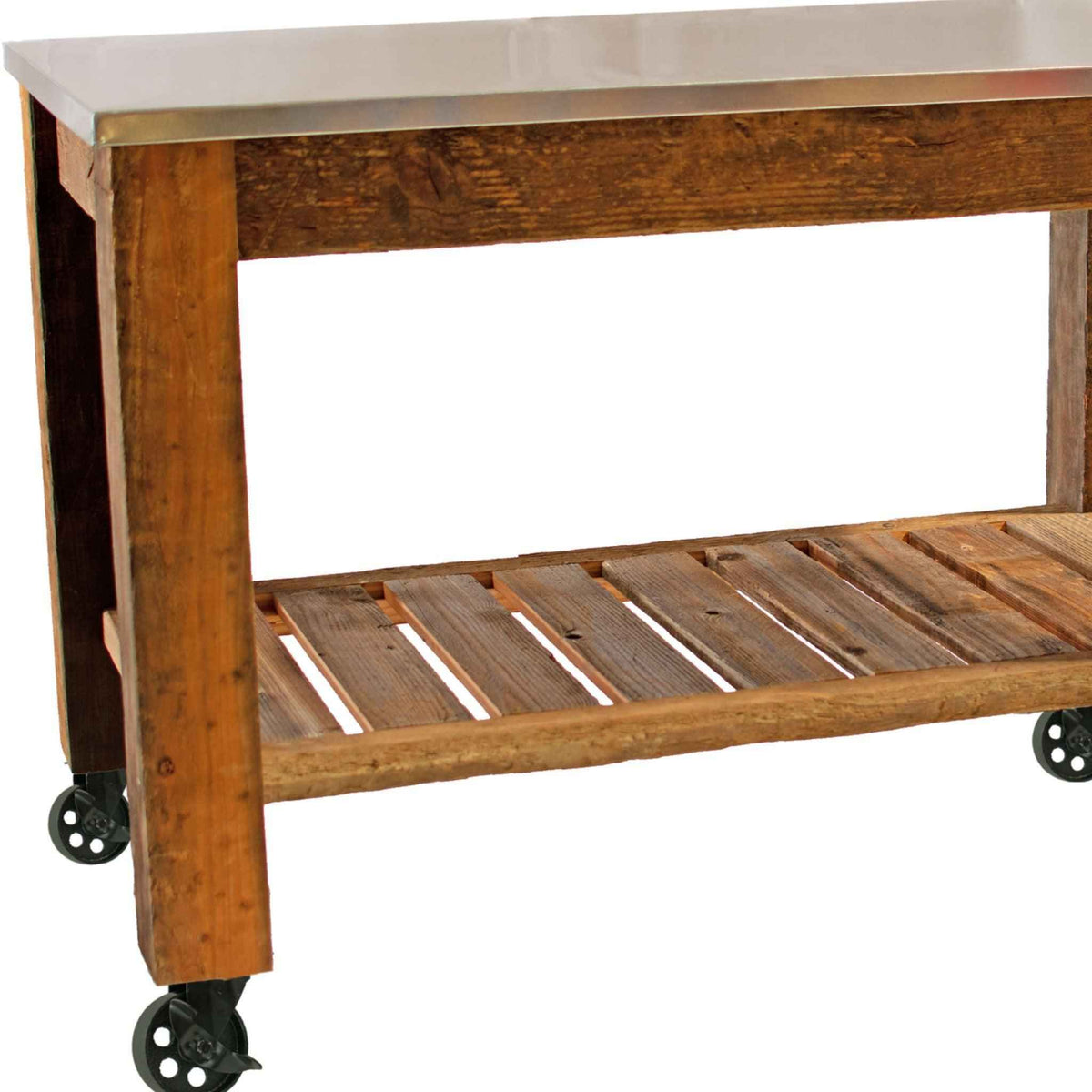 REDWOOD POTTING TABLE ROLLING CART
