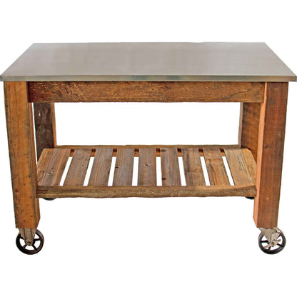 REDWOOD POTTING TABLE ROLLING CART