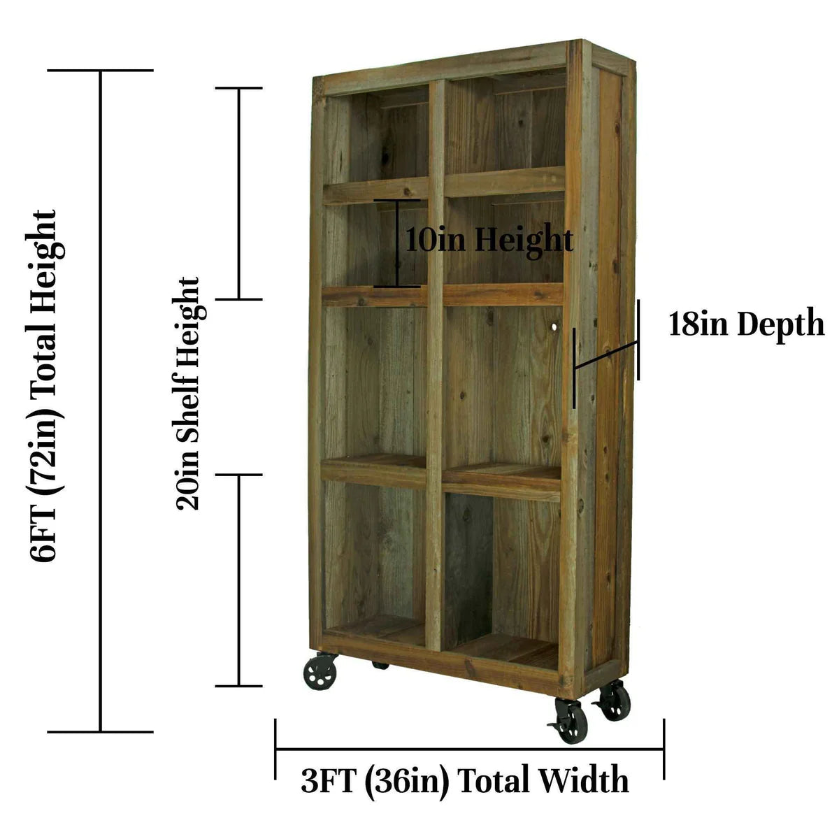 ROLLING REDWOOD STORAGE CABINET