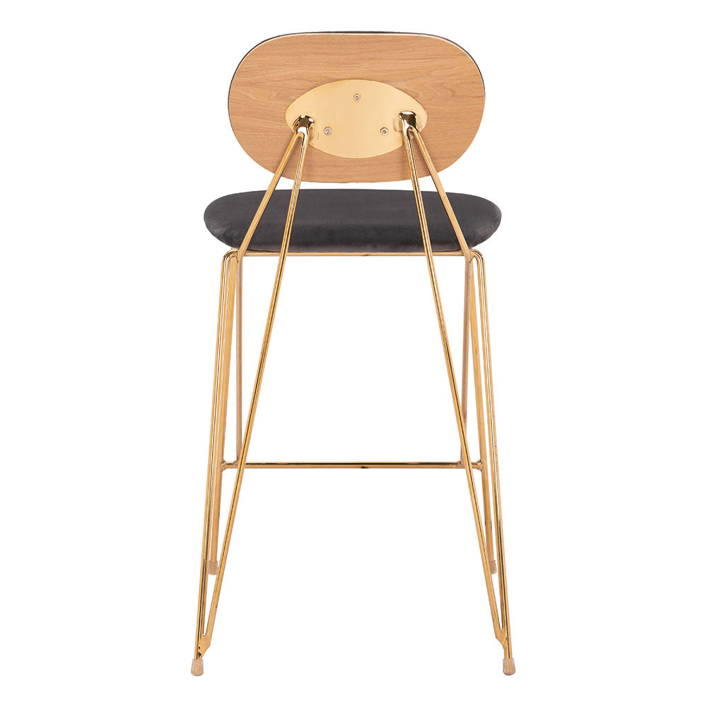 GEORGES COUNTER STOOL GRAY & GOLD