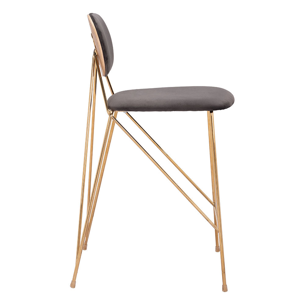 GEORGES COUNTER STOOL GRAY & GOLD