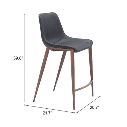 MAGNUS COUNTER STOOL BLACK & WALNUT