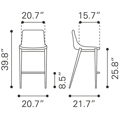 MAGNUS COUNTER STOOL BROWN & WALNUT