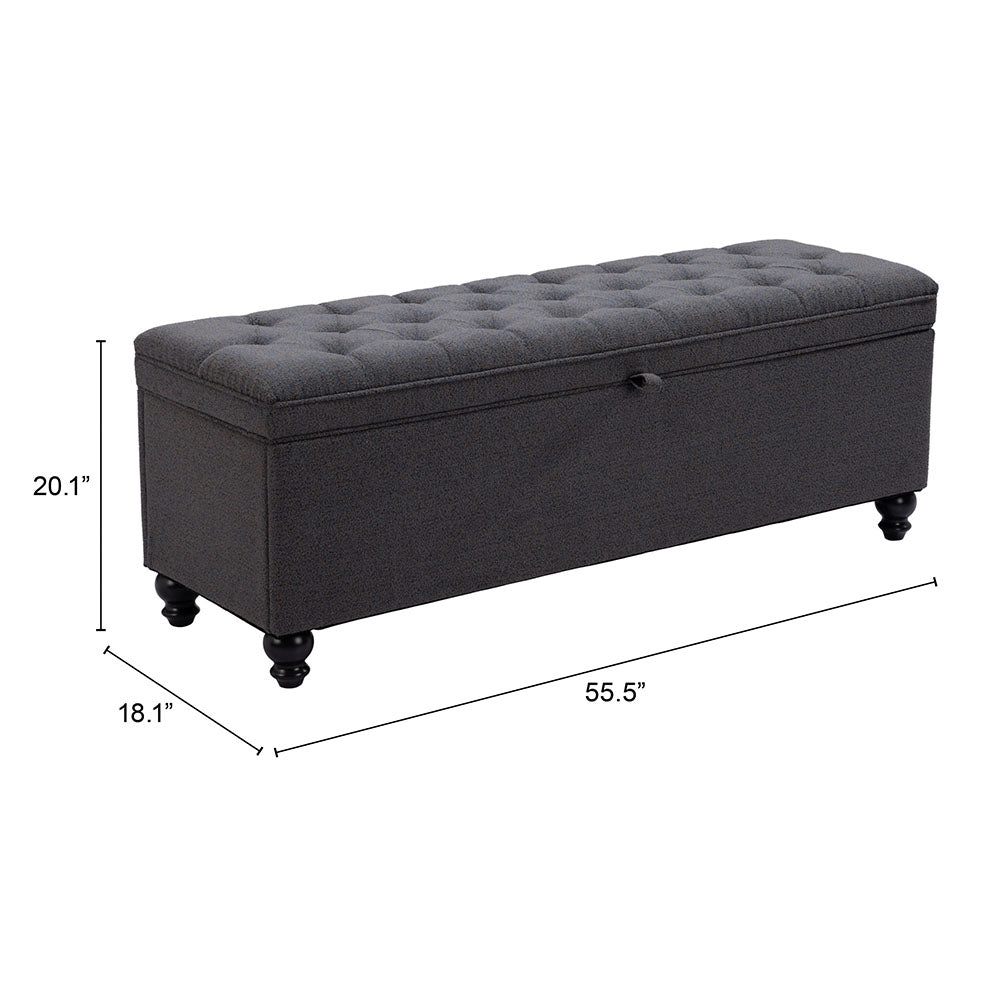 HALIFAX STORAGE BENCH GRAVEL GRAY
