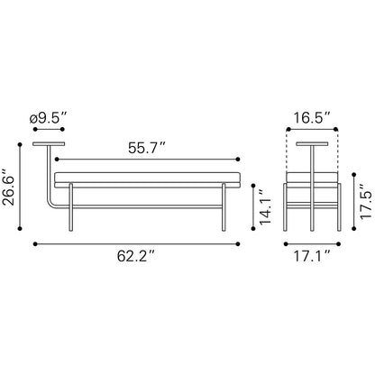 PLOCE BENCH BROWN