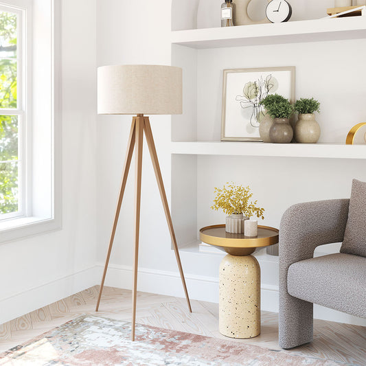 IMPERIAL FLOOR LAMP BEIGE & NATURAL