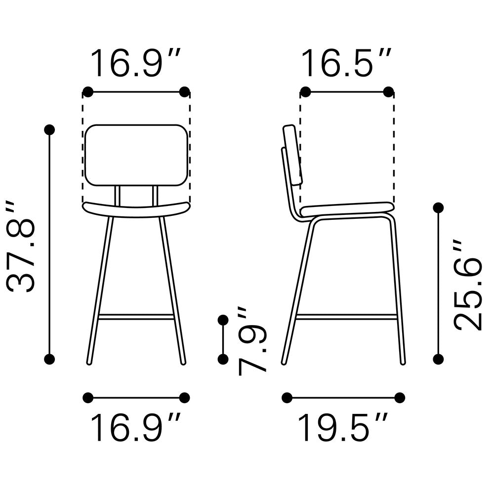 BOSTON COUNTER STOOL VINTAGE BLACK