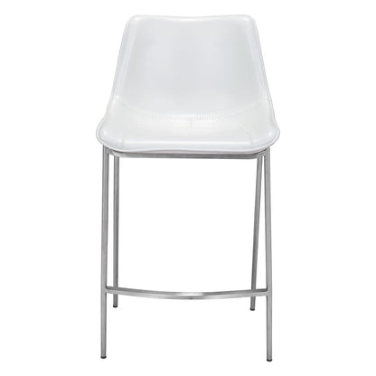 MAGNUS COUNTER STOOL WHITE & SILVER