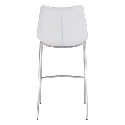 MAGNUS BARSTOOL WHITE & SILVER