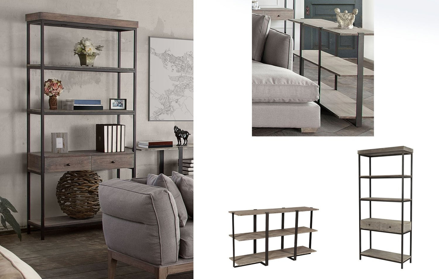 SEQUOIA SHELF W/ 2 DRAWERS