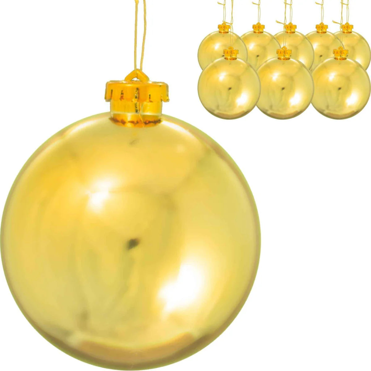 SHINY RED & GOLD  BALL ORNAMENTS