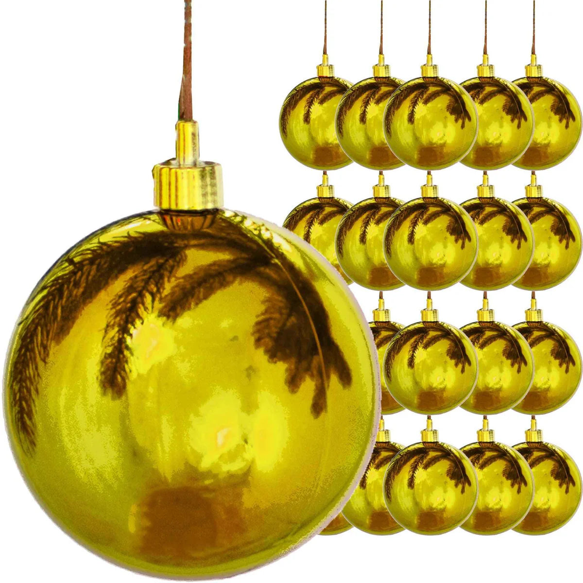 SHINY GOLD BALL ORNAMENTS