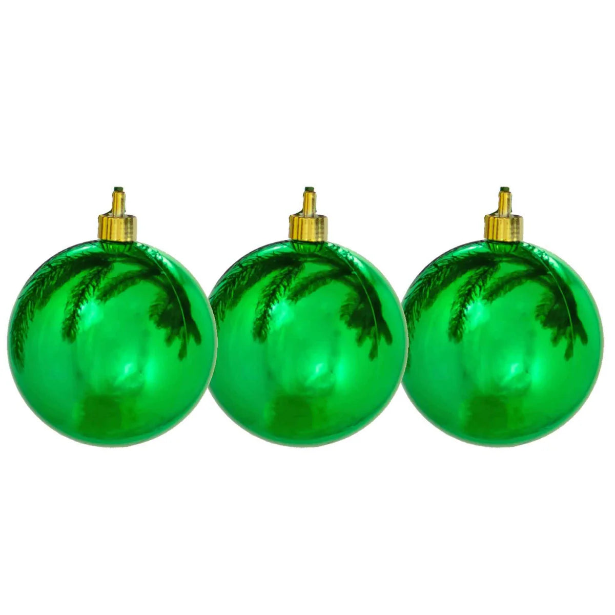 SHINY GREEN BALL ORNAMENTS