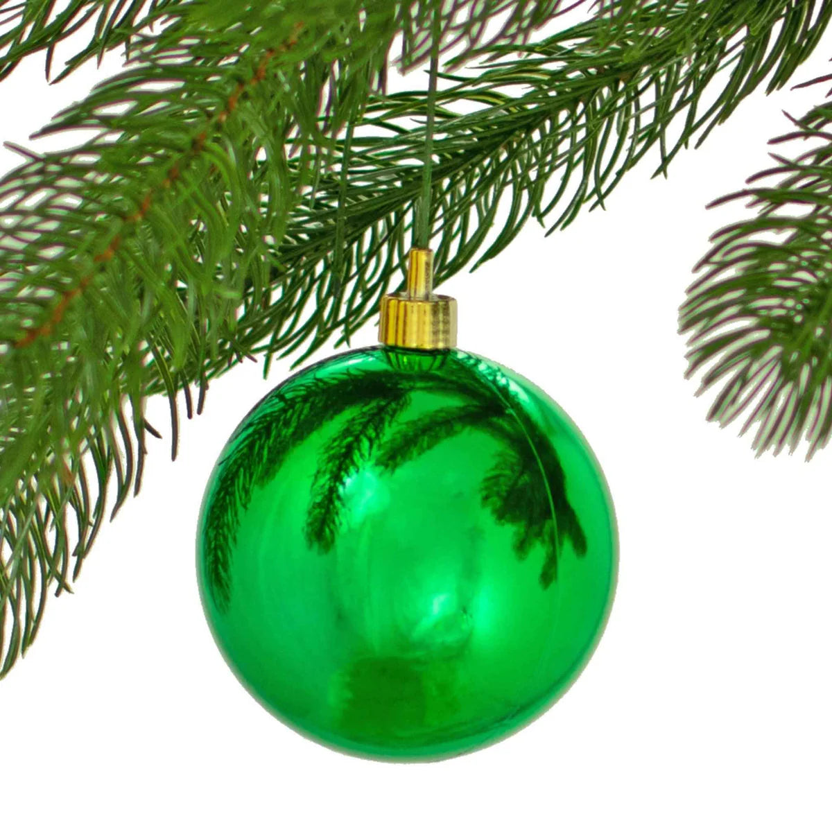 SHINY GREEN BALL ORNAMENTS