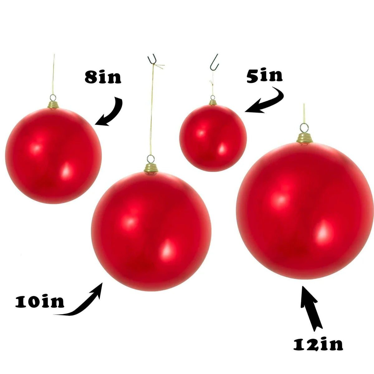SHINY RED & GOLD  BALL ORNAMENTS