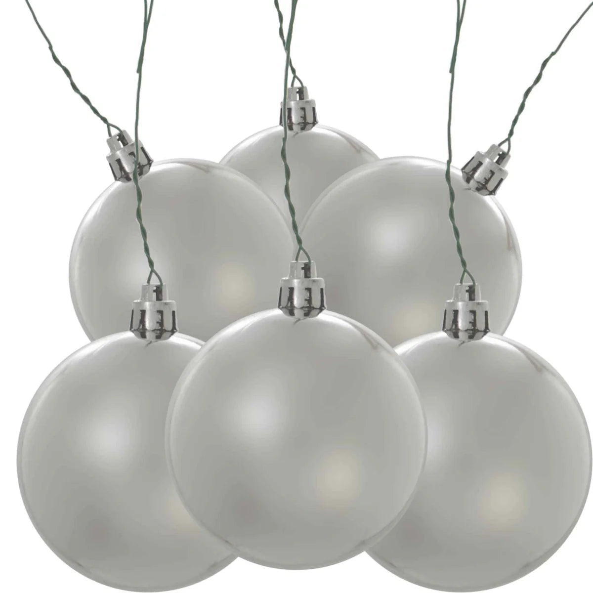 SHINY SILVER BALL ORNAMENTS