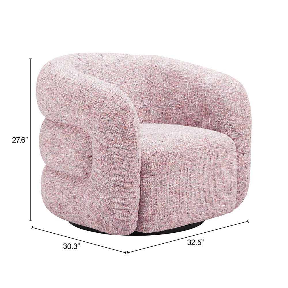 REFINE SWIVEL CHAIR PINK TWEED